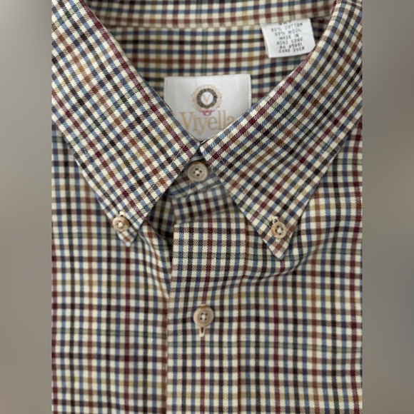 Viyella Men’s Oxford Long Sleeve Plaid Shirt Size 3XT - Picture 4 of 6